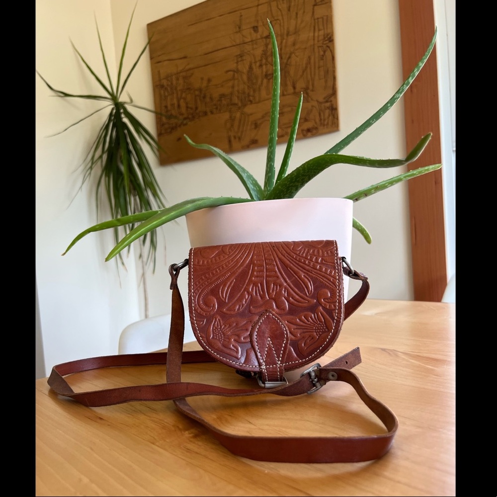 Vintage Leather Tooled Purse